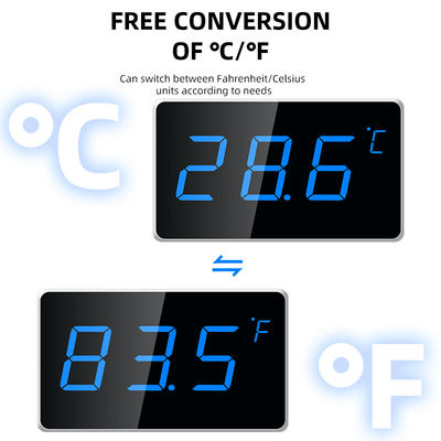 LX923TW-B Digital Temperature Humidity Meter with Waterproof Probe - Blue Backlight Hygrometer for Pool Industrial Home Use