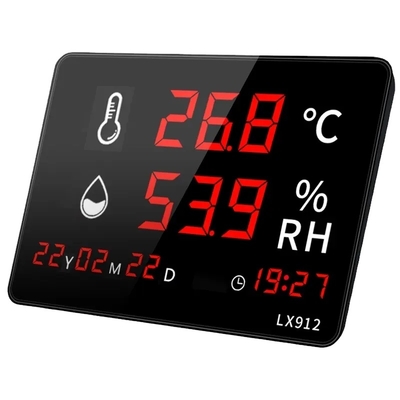 Led Thermometer Digital Thermo Hygrometer Clock and Hygrometer Wall Clock  Digital Measuring Digital Hygrometer Thermometer Supp