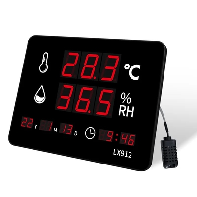 Led Thermometer Digital Thermo Hygrometer Clock and Hygrometer Wall Clock  Digital Measuring Digital Hygrometer Thermometer Supp