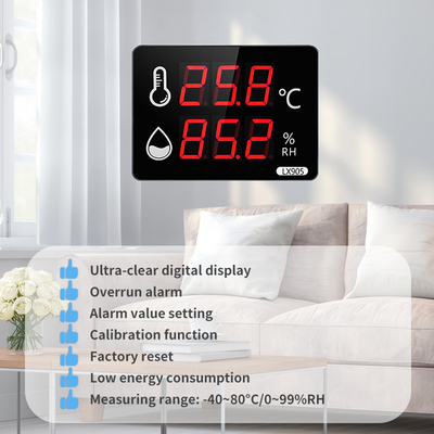 Digital Thermometer Indoor  LED Display Temperature Humidity Meter Sensor Instrument Household Wall Mounted Outdoor Sauna