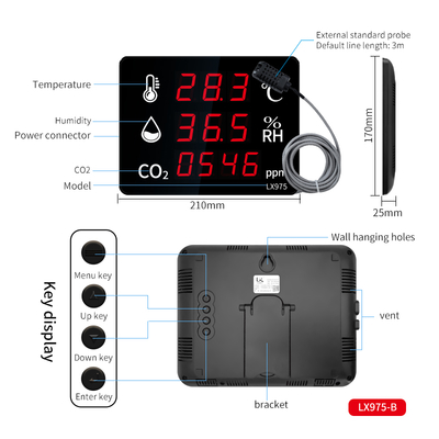 Household air Detector Temperature and Humidity Meter air Quality Monitor Co2 Electronic Thermometer Gas Carbon Dioxide Monitor