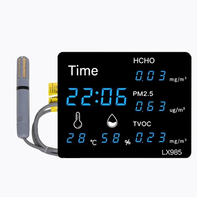 LX985-C  Industrial Temperature  and Humidity  Meter Sensor with Formaldehyde PM2.5 TVOC Large LED Display for Factory Warehouse