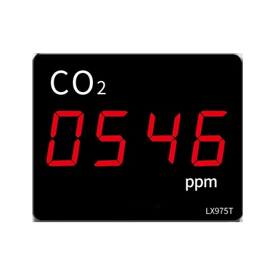 LX975T-A Air Quality Monitor with CO2  Real Time Detection  Large LED  Display Built-in  Probe for Home Office School Indoor Use