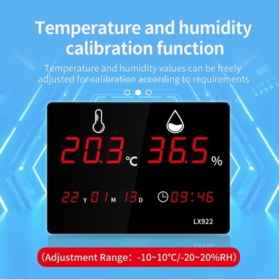 LED Display Temperature and Humidity Meter Temperature Hygrometer Air Quality Monitor Probe Alarm Clock External for Outdoor