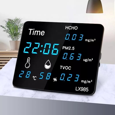 LX985A Humity Thermometer with Formaldehyde TVOC PM2.5 Detection Digital Humidity Temperature Display for Air Quality Monitoring