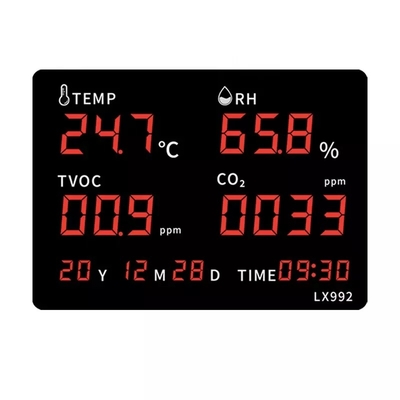 RC992-A LED Temperature Humidity Instrument with Built-in Probe Digital Wall Clock with Alarm Calendar for Sauna Room Greenhouse