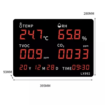 RC992-A LED Temperature Humidity Instrument with Built-in Probe Digital Wall Clock with Alarm Calendar for Sauna Room Greenhouse