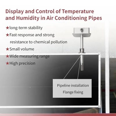 FG7010 temperature and humidity sensor pipeline transmitter with high-temperature resistant wall mounted threaded metal casing