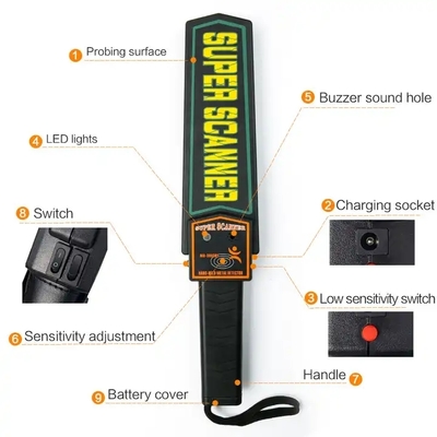 MD-3003B1Adjustable Handheld Metal Detector High Sensitivity with Sound Vibration Alarm for Airport Court Body Security Scanner