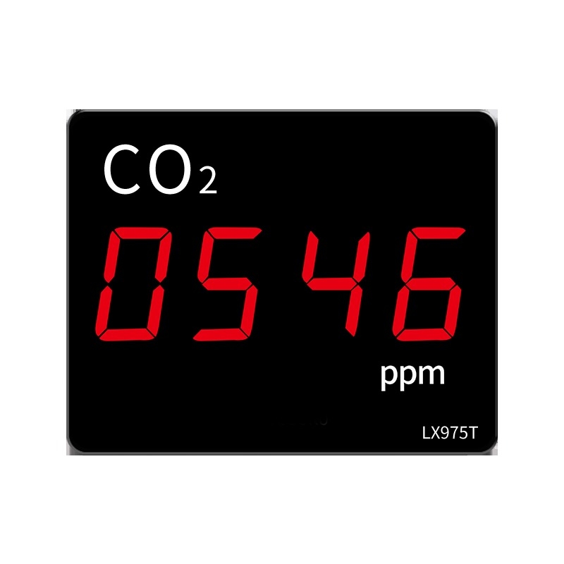 LX975T-A Air Quality Monitor with CO2  Real Time Detection  Large LED  Display Built-in  Probe for Home Office School Indoor Use